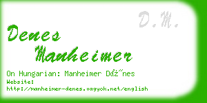 denes manheimer business card